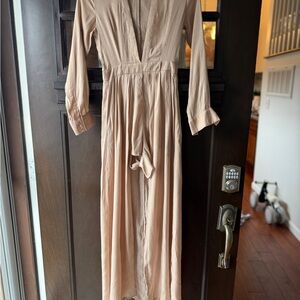 Chic Beige High Low Women's Dress
